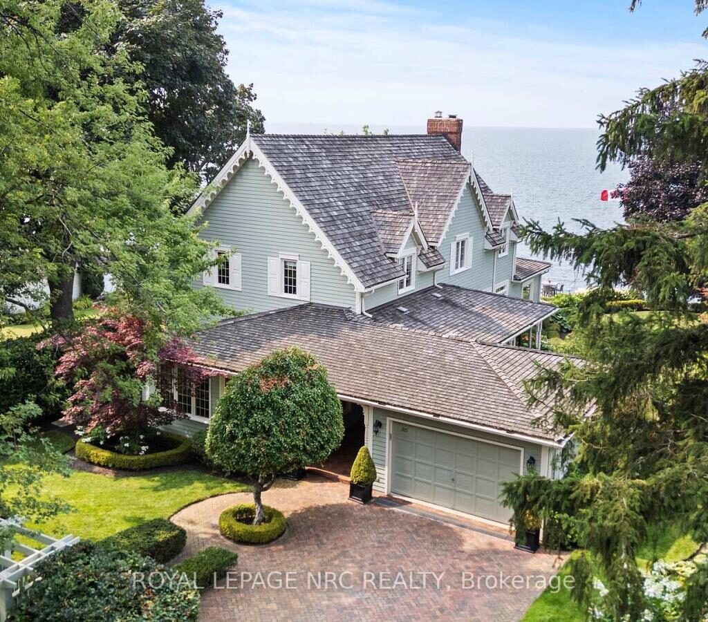 Aerial view of waterfront estate at 315 Niagara Boulevard, Niagara Region property listing by Ken Peterkin
